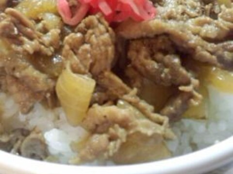 お家で簡単！フライパンで牛丼♪我が家は甘さ控えめ♪